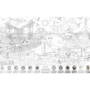 Порт. Большая раскраска с наклейками