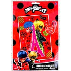 Аппликация сверкающим песком и фольгой Леди Баг