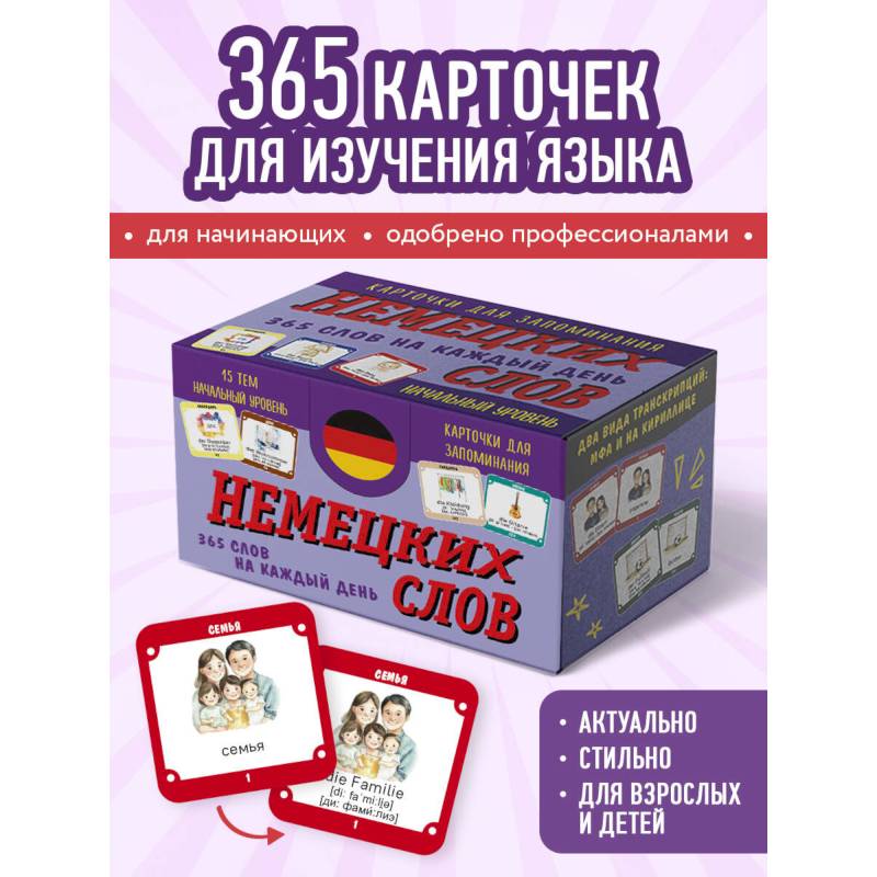 Карточки для запоминания немецких слов. Начальный уровень