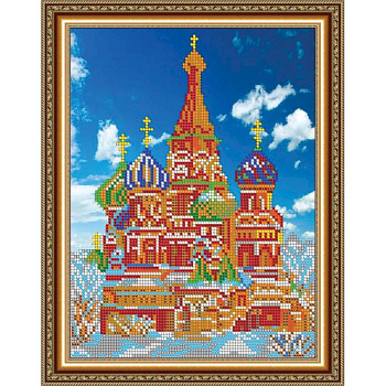 Набор для вышивания бисером №155 «Собор Василия Блаженного» бисер Чехия 19x24 см