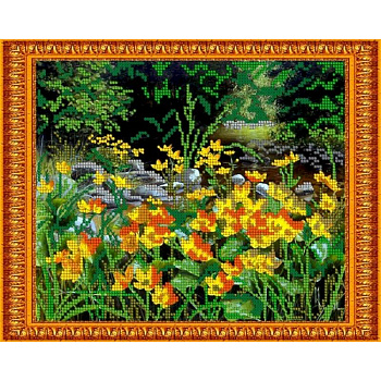 Набор для вышивания бисером №187 «Весенний лес» бисер Чехия 24x19 см