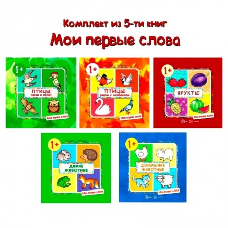 Знакомство с миром, развитие малыша, книга Мои первые слова. Комплект из 5-ти книг купить по скидке
