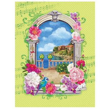 Вышивка лентами 'Пейзаж', 35 x 45 см