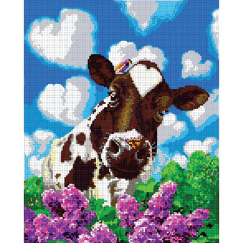 ВЛ-102П 'Бурёнка' 24x30см набор на атласе для вышивания чешским бисером 'Вышивочка' в коробке